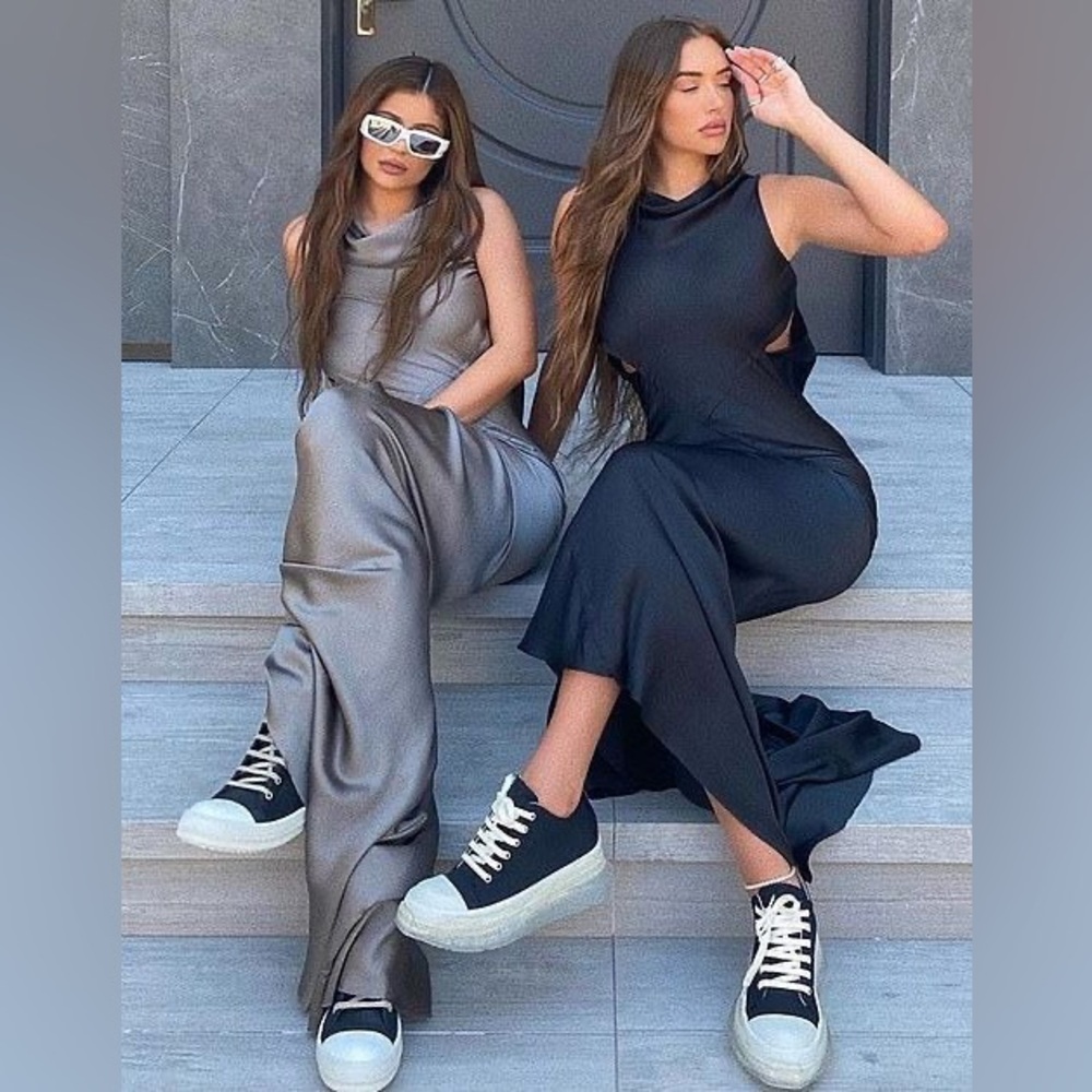Rick Owens Satin Black Tecuatl Skorpio Dress